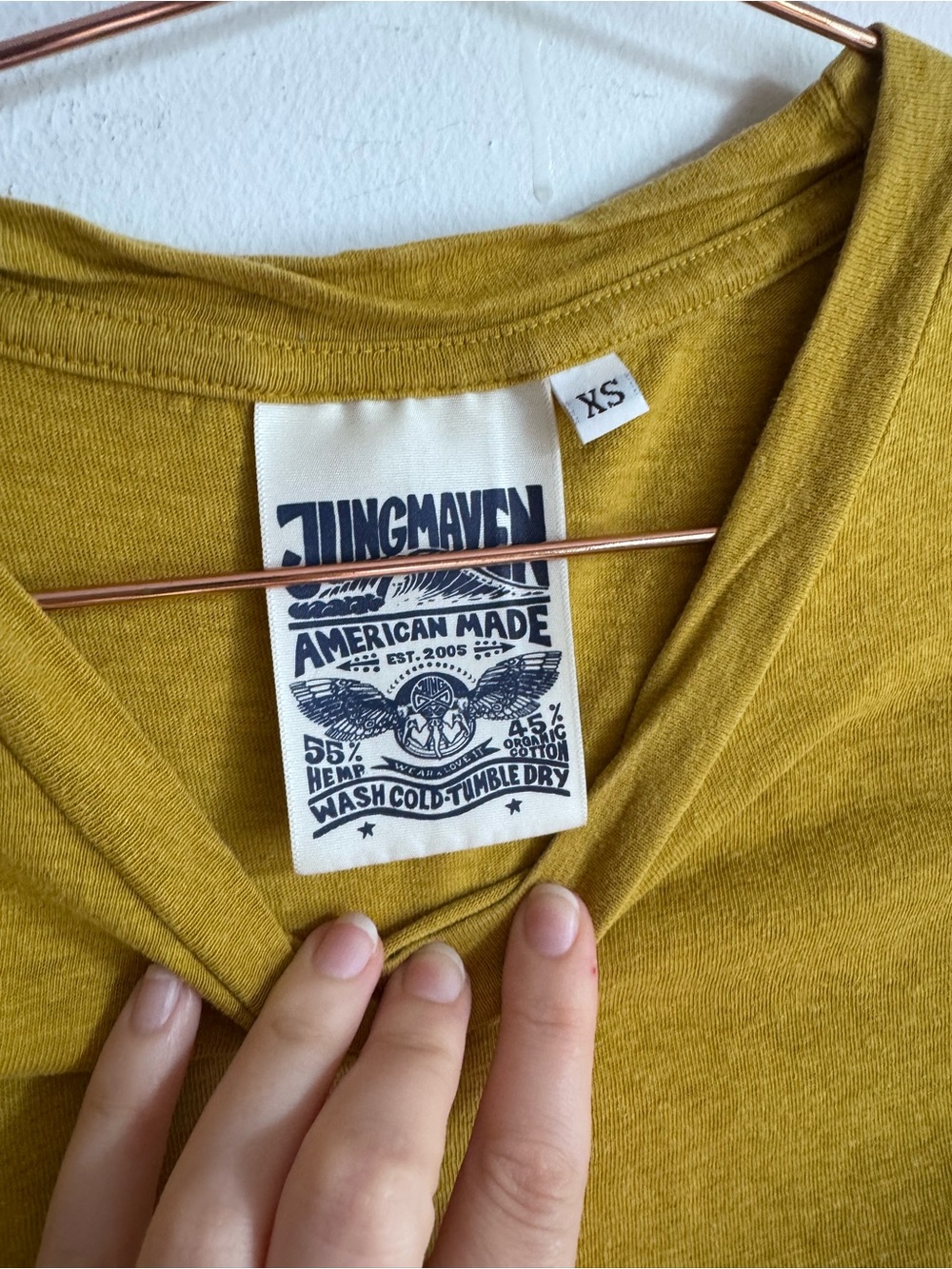 Jungmaven Cropped Lorel Tee XS Yellow $75 - Picture 4 of 7
